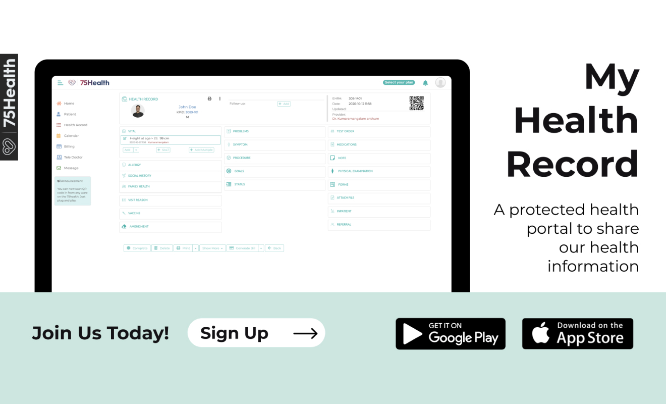 Centralized Record Keeping Care My Health Record 75Health